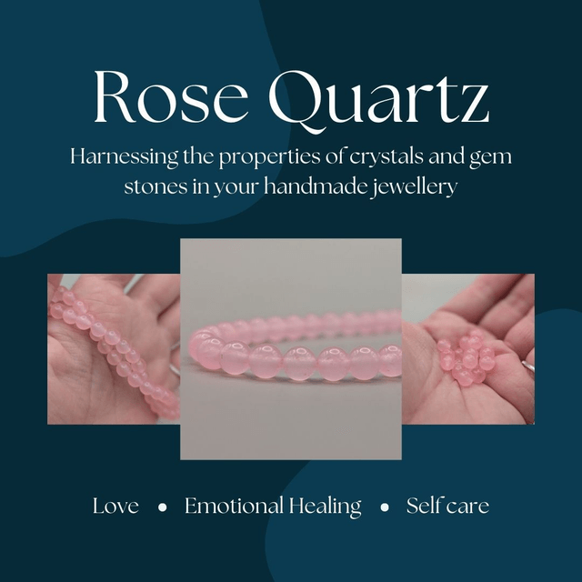 Pet Nose Print Bracelet, 6mm Rose Quartz with Sterling Silver Charm