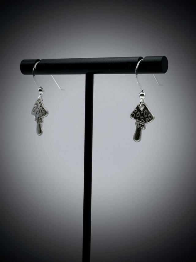 Toadstool Drop Earrings, Sterling Silver