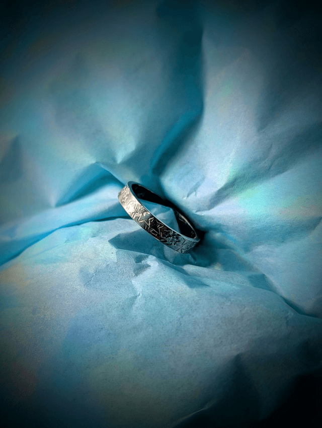Starburst Stacker Ring, Sterling Silver